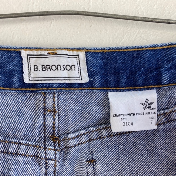 Vintage 90s B Bronson Women Denim Skirt Size 7 Button Front Five Pocket Mini USA - Picture 8 of 11